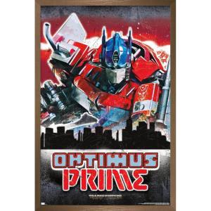 Hasbro Transformers: Rise of the Beasts – Optimus Prime Graffiti Wall Poster, 34L” x 22.4W”, Mahogany Framed Version(Bronze Framed Version)