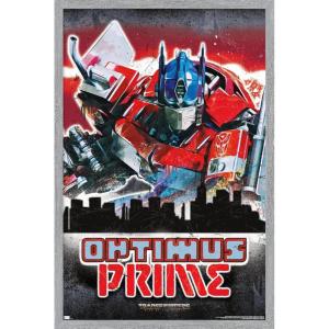 Hasbro Transformers: Rise of the Beasts – Optimus Prime Graffiti Wall Poster, 34L” x 22.4W”, Mahogany Framed Version(Gray Framed Version)