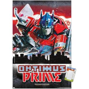 Hasbro Transformers: Rise of the Beasts – Optimus Prime Graffiti Wall Poster, 34L” x 22.4W”, Mahogany Framed Version(Premium Poster & Mount Bundle)