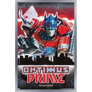 Hasbro Transformers: Rise of the Beasts – Optimus Prime Graffiti Wall Poster, 34L” x 22.4W”, Mahogany Framed Version(Silver Framed Version)