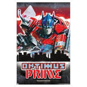 Hasbro Transformers: Rise of the Beasts – Optimus Prime Graffiti Wall Poster, 34L” x 22.4W”, Mahogany Framed Version(White Framed Version)