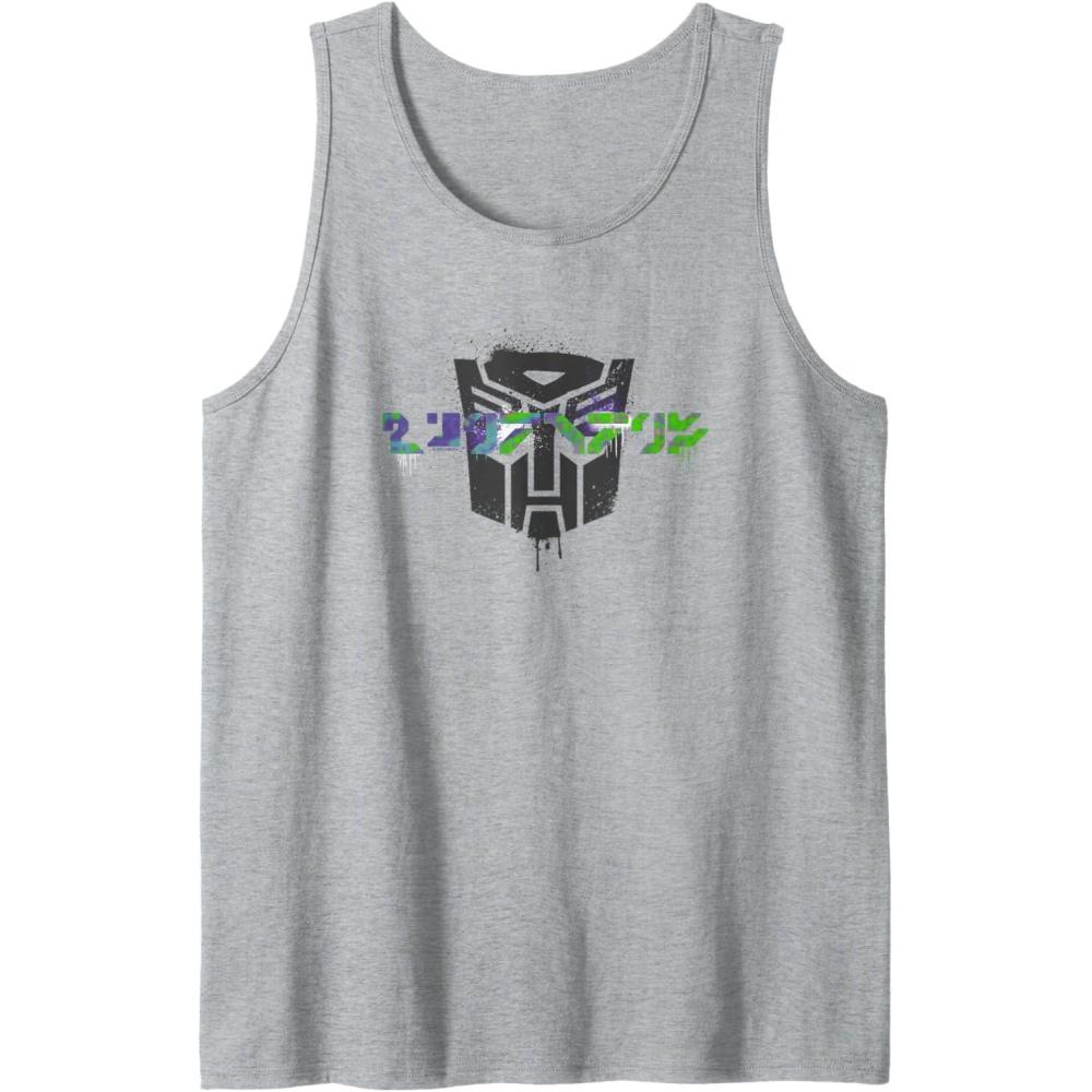 image:imageTransformers Autobots Written In Cybertronian Distressed Tank TopHeather Grey