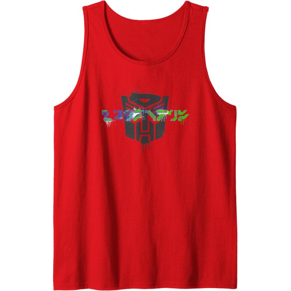 image:imageTransformers Autobots Written In Cybertronian Distressed Tank TopRed
