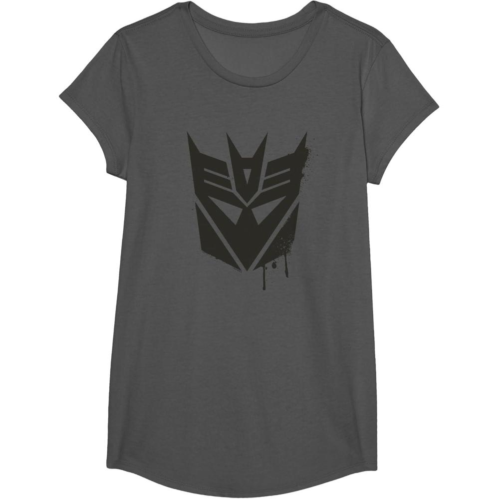 image:imageTransformers Decepticons Dripping Paint Logo Silhouette TShirtAsphalt Grey