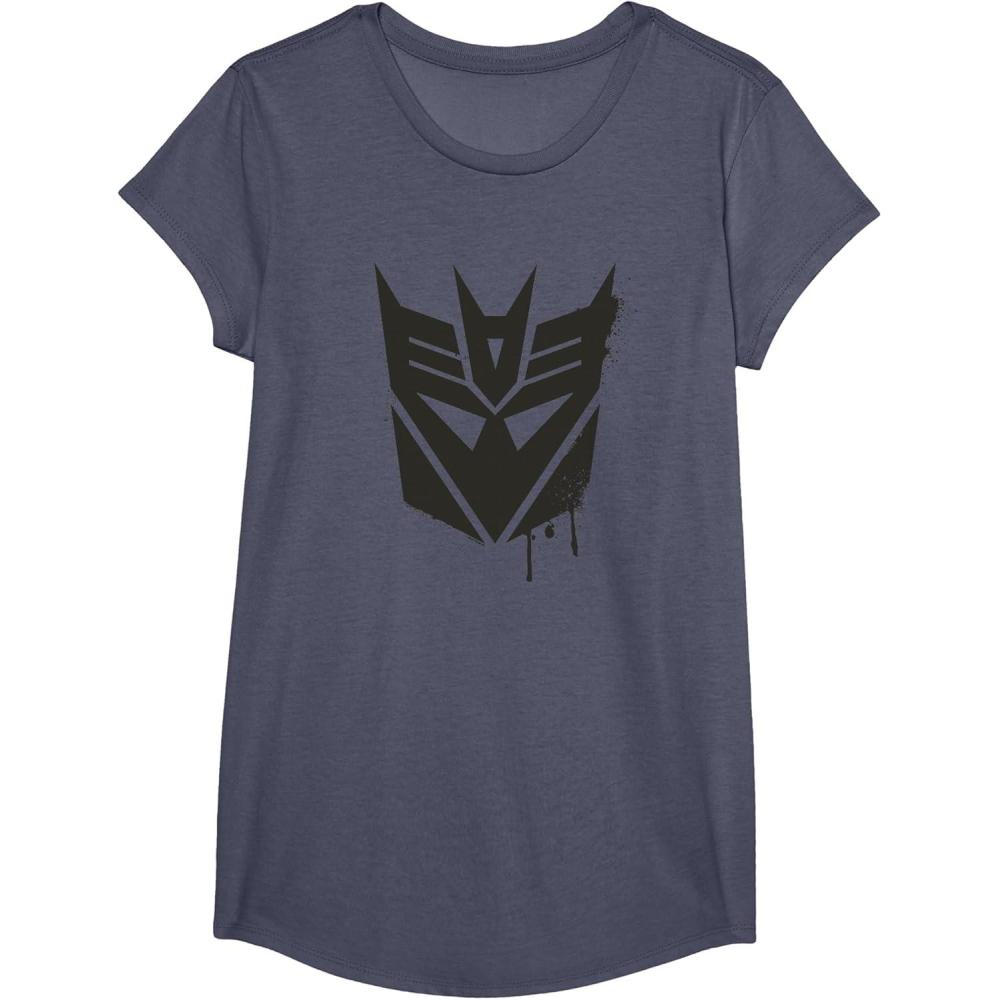 image:imageTransformers Decepticons Dripping Paint Logo Silhouette TShirtHeather Blue