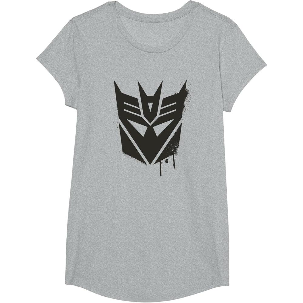image:imageTransformers Decepticons Dripping Paint Logo Silhouette TShirtHeather Grey