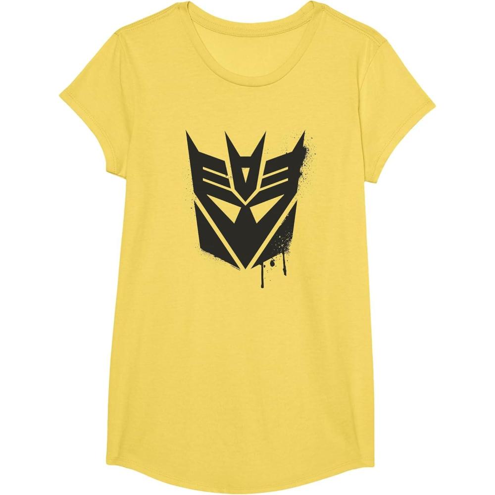 image:imageTransformers Decepticons Dripping Paint Logo Silhouette TShirtLemon Yellow
