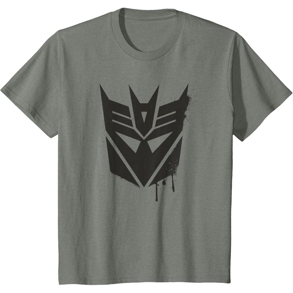image:imageTransformers Decepticons Dripping Paint Logo Silhouette TShirtOlive Heather