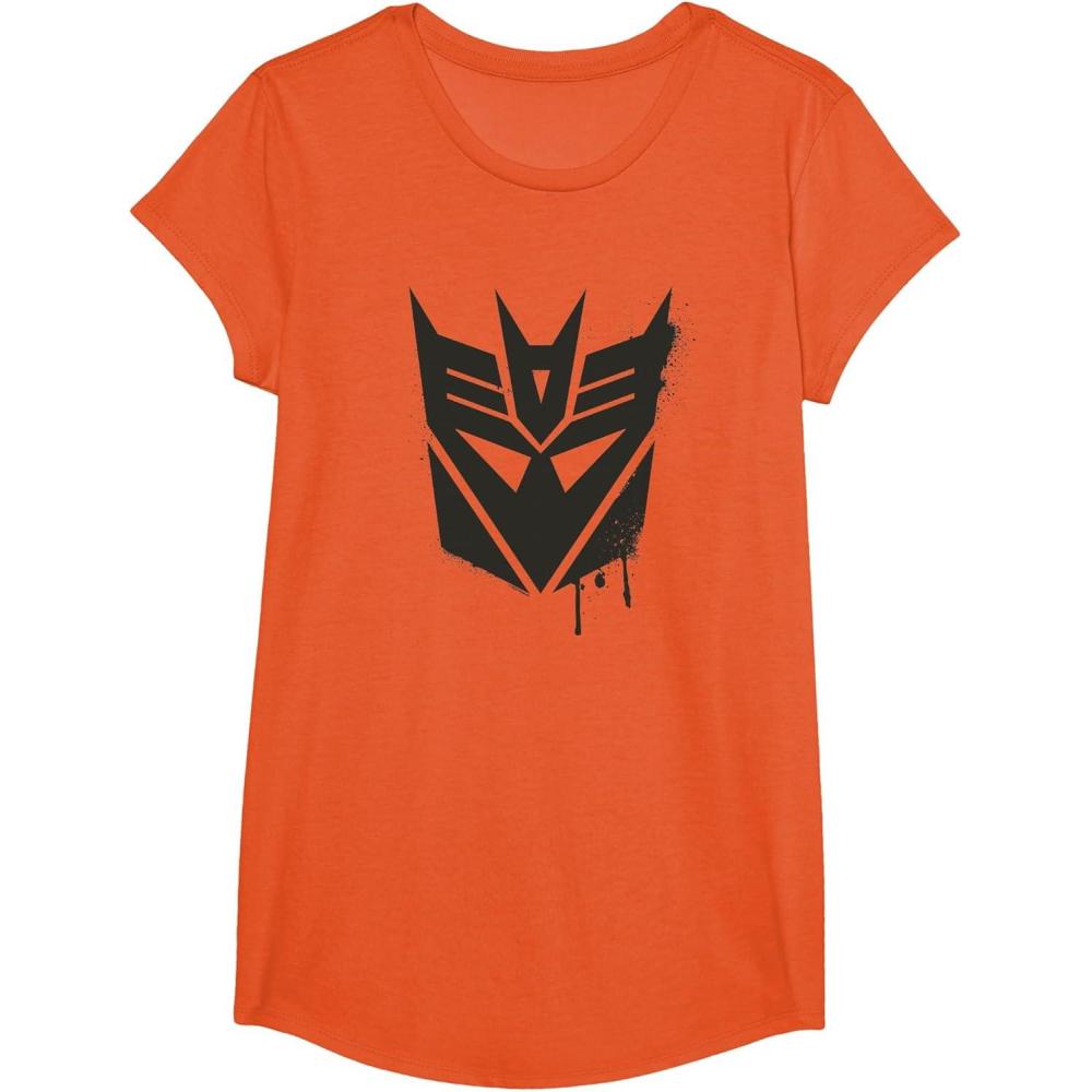image:imageTransformers Decepticons Dripping Paint Logo Silhouette TShirtOrange