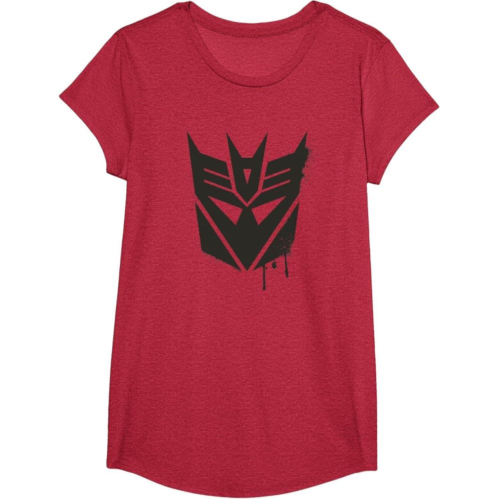 image:imageTransformers Decepticons Dripping Paint Logo Silhouette TShirtRed Heather