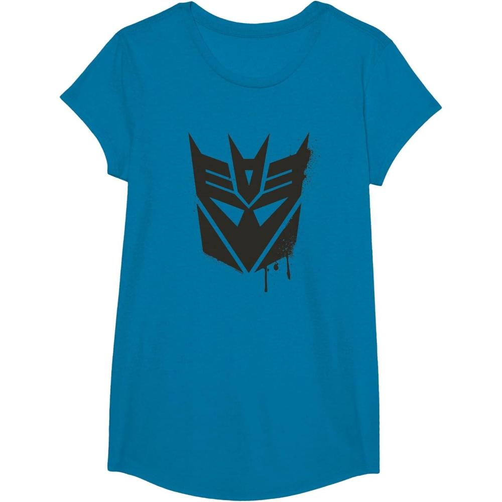 image:imageTransformers Decepticons Dripping Paint Logo Silhouette TShirtSapphire Blue