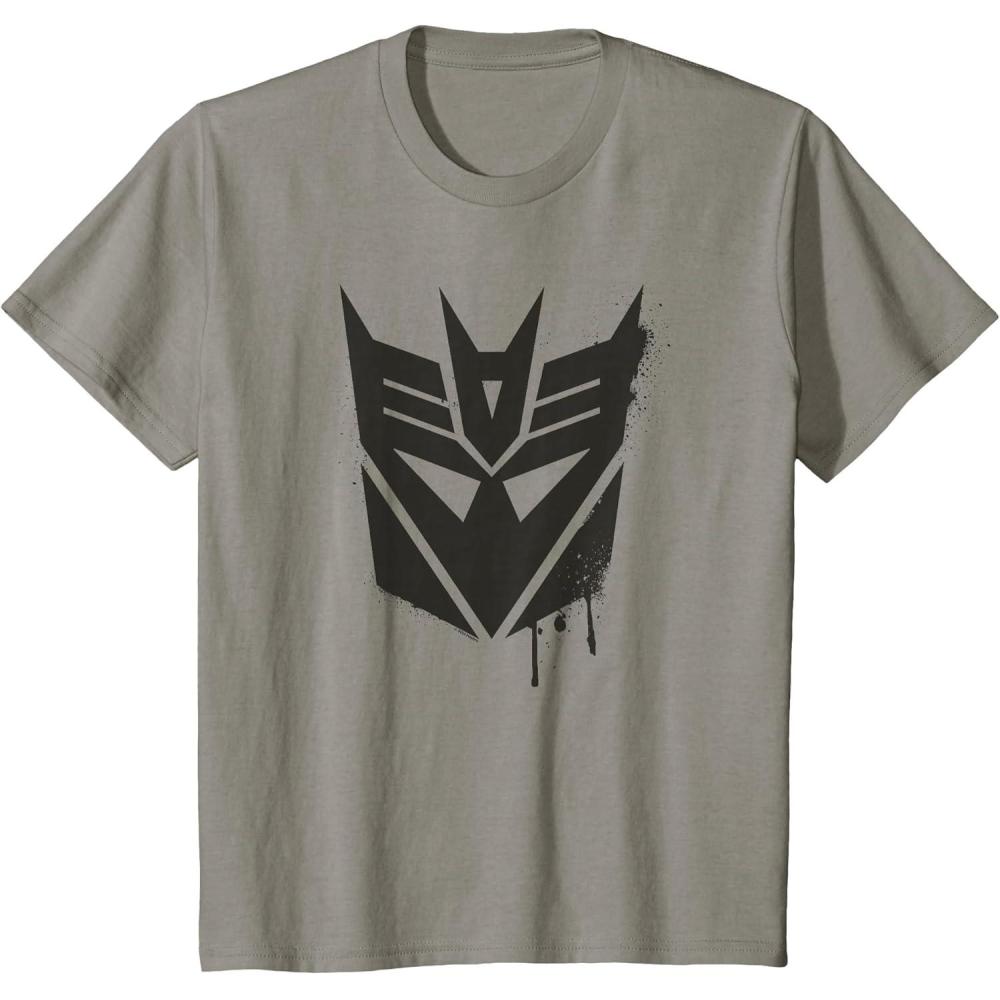 image:imageTransformers Decepticons Dripping Paint Logo Silhouette TShirtSlate Grey