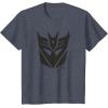 Transformers Decepticons Dripping Paint Logo Silhouette T-Shirt(Heather Blue)