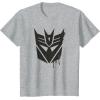 Transformers Decepticons Dripping Paint Logo Silhouette T-Shirt(Heather Grey)