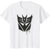 Transformers Decepticons Dripping Paint Logo Silhouette T-Shirt(White)