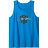 Transformers Autobots Written In Cybertronian Distressed Tank Top(Sapphire Blue)