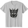 Transformers Decepticons Dripping Paint Logo Silhouette T-Shirt(Silver Grey)