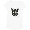 Transformers Decepticons Dripping Paint Logo Silhouette T-Shirt(White)