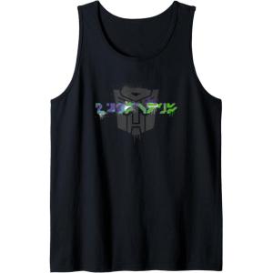 Transformers Autobots Written In Cybertronian Distressed Tank Top(Black)
