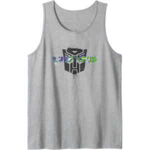 Transformers Autobots Written In Cybertronian Distressed Tank Top(Heather Grey)
