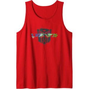 Transformers Autobots Written In Cybertronian Distressed Tank Top(Red)