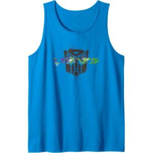 Transformers Autobots Written In Cybertronian Distressed Tank Top(Sapphire Blue)