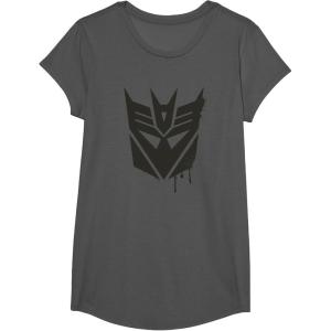 Transformers Decepticons Dripping Paint Logo Silhouette T-Shirt(Asphalt Grey)
