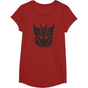 Transformers Decepticons Dripping Paint Logo Silhouette T-Shirt(Cranberry Red)