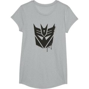 Transformers Decepticons Dripping Paint Logo Silhouette T-Shirt(Heather Grey)