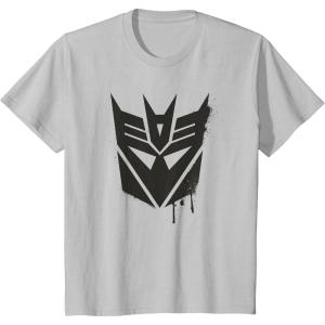 Transformers Decepticons Dripping Paint Logo Silhouette T-Shirt(Silver Grey)