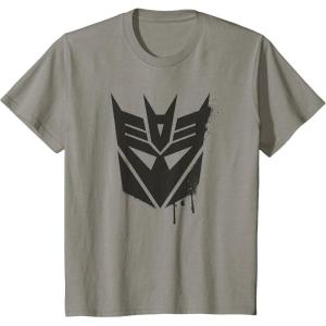 Transformers Decepticons Dripping Paint Logo Silhouette T-Shirt(Slate Grey)