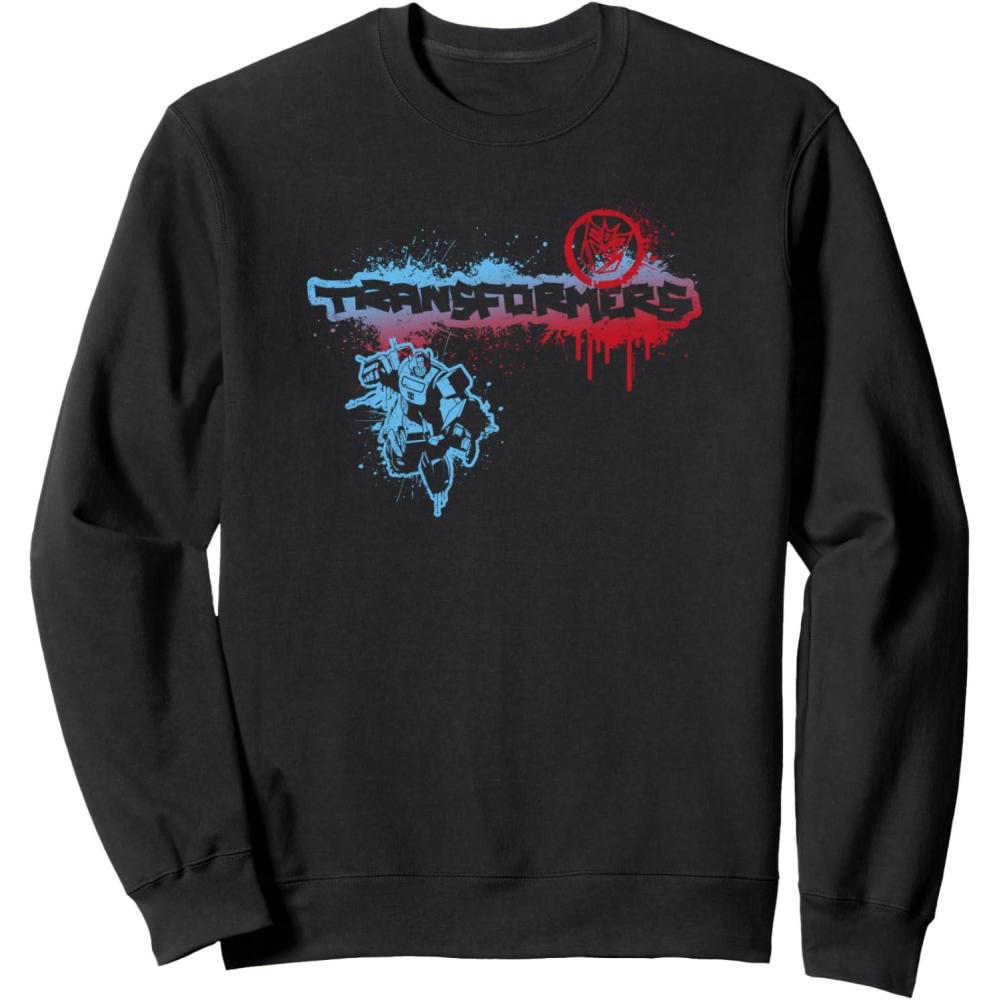 image:imageTransformers Bumblebee Graffiti Paint Splat Vintage Logo SweatshirtBlack