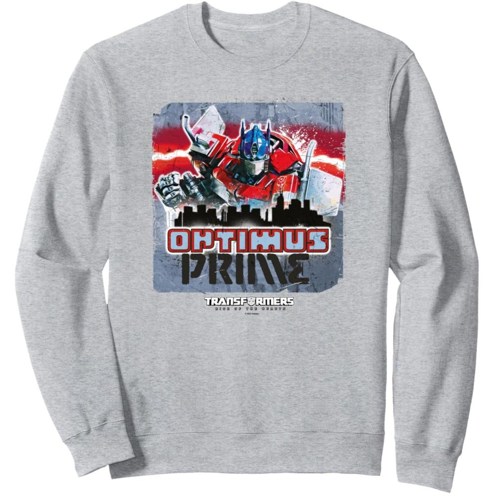 image:imageTransformers Rise of the Beasts Optimus Distressed Shot SweatshirtHeather Grey