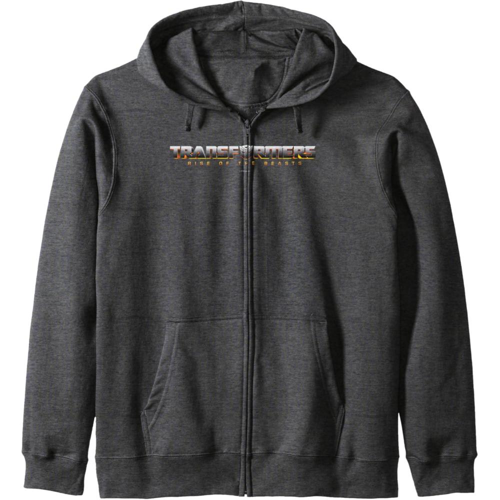 image:imageTransformers Rise of the Beasts Shaded Movie Logo Zip HoodieDark Heather Grey