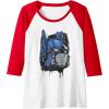 Transformers: Rise of the Beasts Optimus Dripping Retro Shot Raglan Baseball Tee(Red/White)