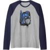 Transformers: Rise of the Beasts Optimus Dripping Retro Shot Raglan Baseball Tee(Navy Blue/Athletic Heather)