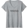 Womens Transformers Bumblebee Urban Style Graffiti Text Logo V-Neck T-Shirt(Heather Grey)
