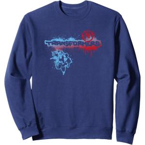 Transformers Bumblebee Graffiti Paint Splat Vintage Logo Sweatshirt(Navy Blue)