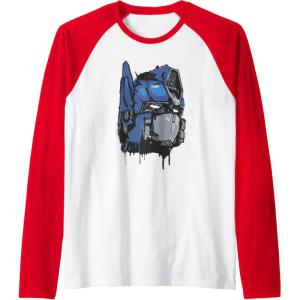 Transformers: Rise of the Beasts Optimus Dripping Retro Shot Raglan Baseball Tee(Red/White)