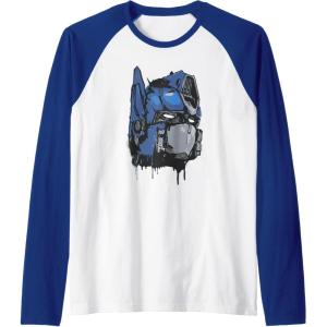 Transformers: Rise of the Beasts Optimus Dripping Retro Shot Raglan Baseball Tee(Royal Blue/White)