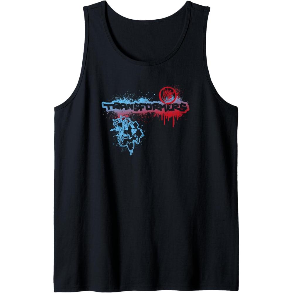 image:imageTransformers Bumblebee Graffiti Paint Splat Vintage Logo Tank TopBlack