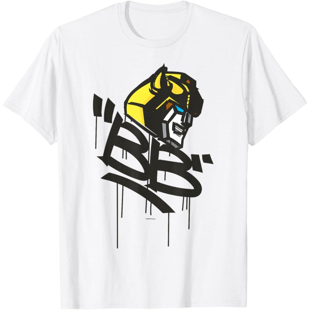image:imageTransformers Classic BB Bumblebee Graffiti Face Portrait TShirtWhite