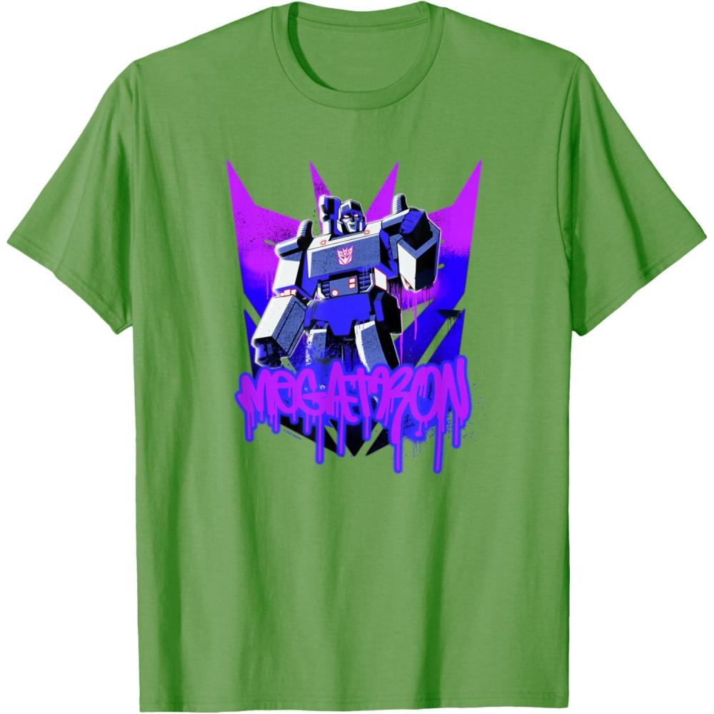image:imageTransformers Megatron Graffiti Painted Wall Portrait TShirtGrass Green