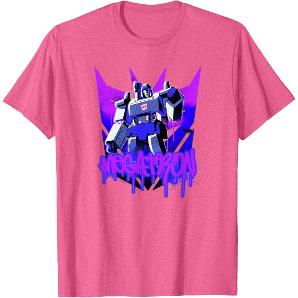 image:imageTransformers Megatron Graffiti Painted Wall Portrait TShirtPink Heather