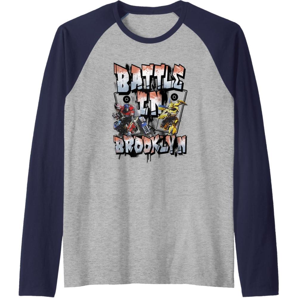 image:imageTransformers Rise of the Beasts Battle In Brooklyn Graffiti Raglan Baseball TeeNavy BlueAthletic Heather