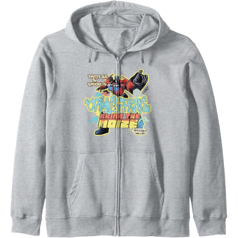 image:imageTransformers Rise of the Beasts Bring The Noise Retro Shot Zip HoodieHeather Grey