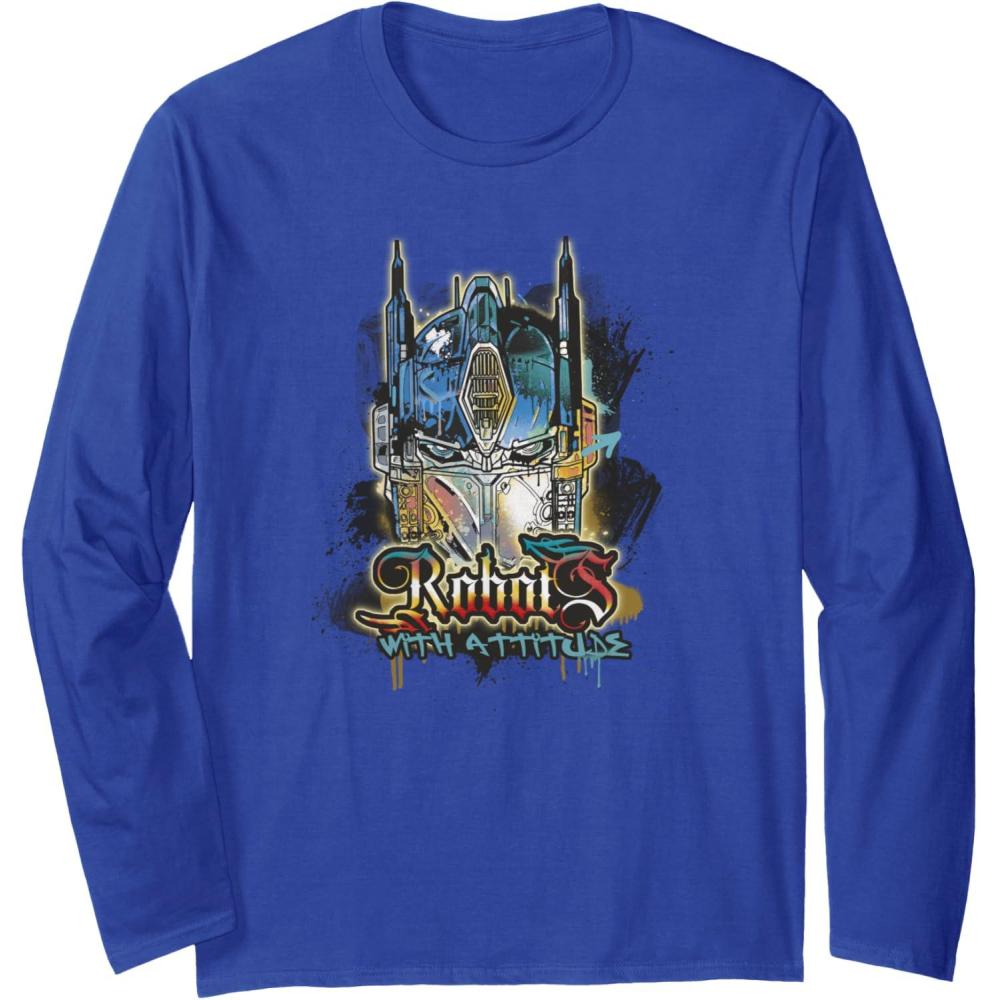 image:imageTransformers Rise of the Beasts Robots With Attitude Poster Long Sleeve TShirtRoyal Blue