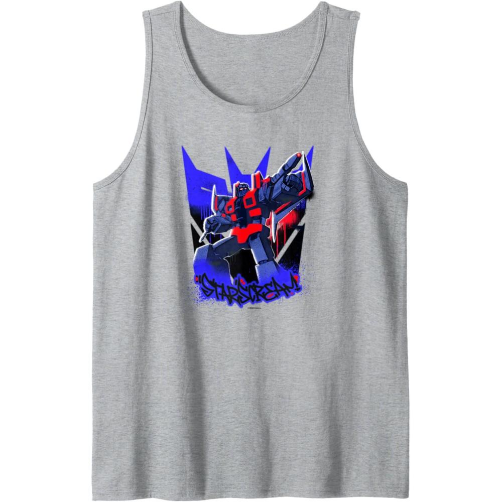 image:imageTransformers Starscream Graffiti Painted Wall Portrait Tank TopHeather Grey