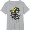Transformers Classic BB Bumblebee Graffiti Face Portrait T-Shirt(Heather Grey)