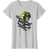 Transformers Classic BB Bumblebee Graffiti Face Portrait T-Shirt(Silver Grey)